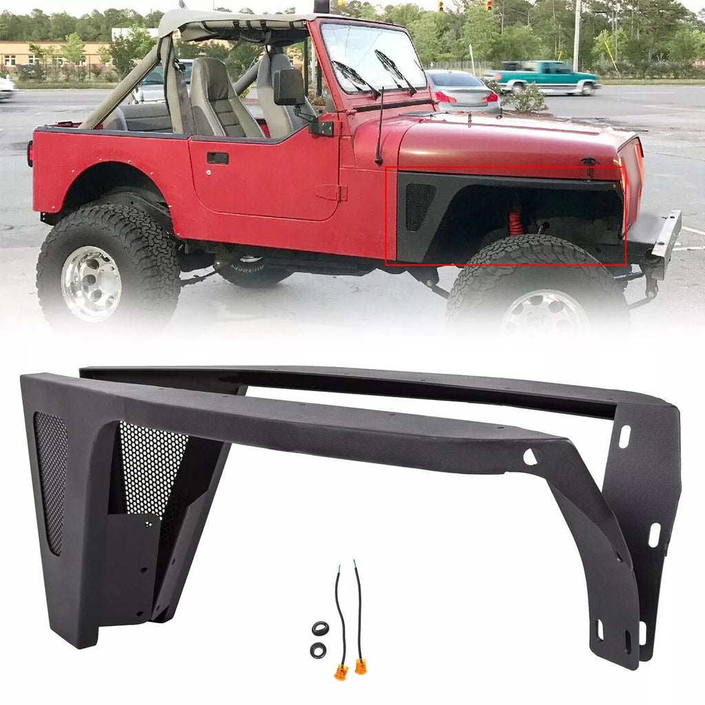 Front Fender Flares with LED Light for Jeep Wrangler YJ (1987–1995)