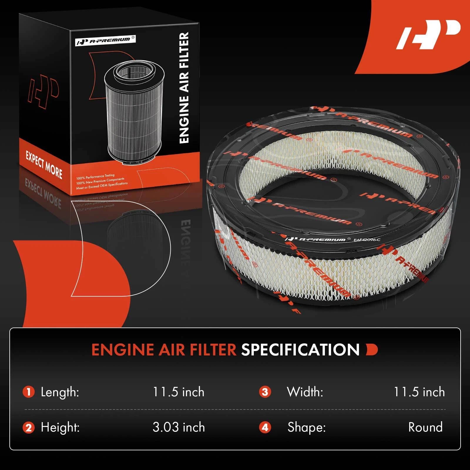 2x Engine Air Filters for Chevy Malibu and Impala (1959-1966)
