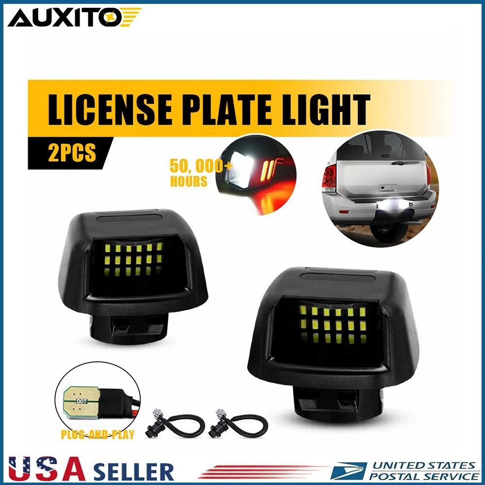 2X LED License Plate Light White Red for Nissan Titan Xterra Armada Frontier (H)