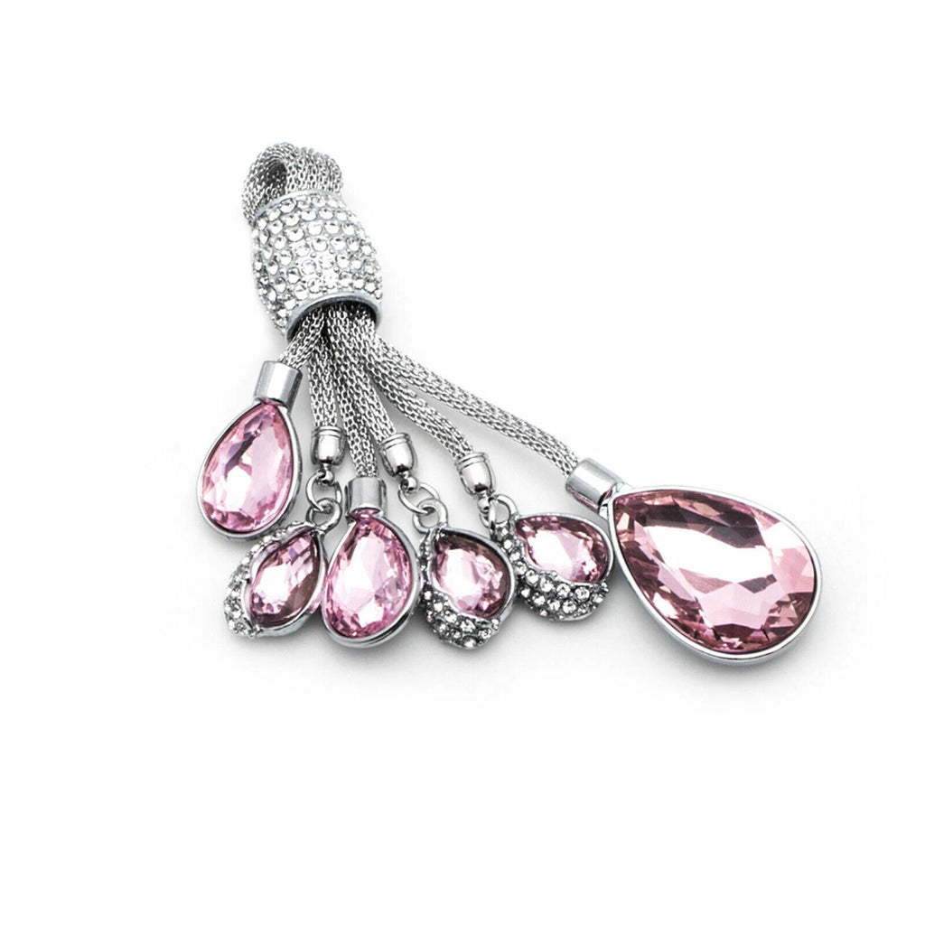 Pink Crystal Diamond Water-Drop Hanging Keychain for Ram (2011-2024)