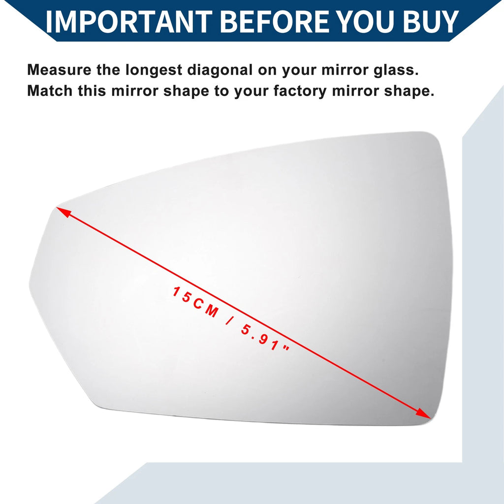Left Side Mirror Glass Replacement for Volkswagen Polo (2017–2023)