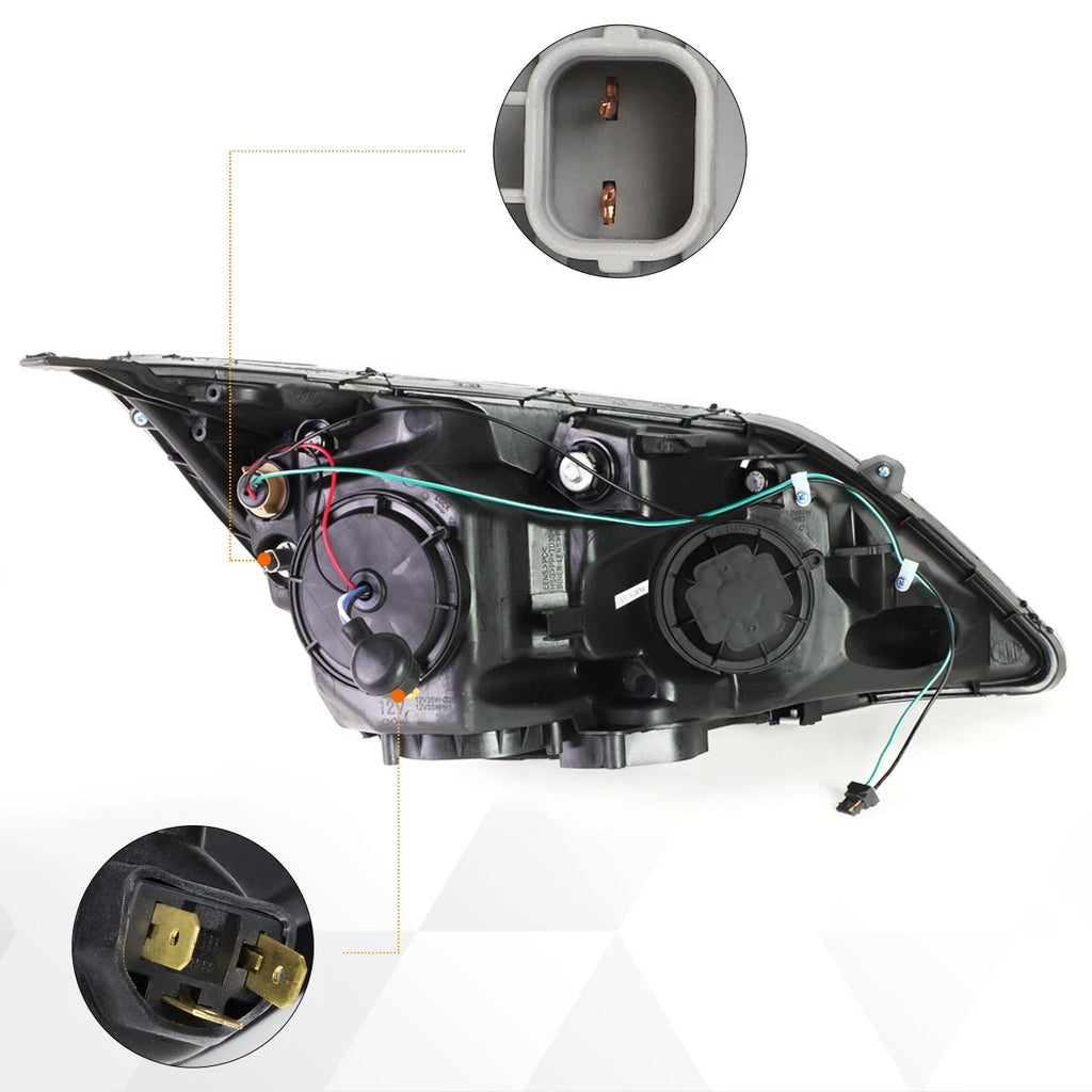 Projector Headlight for Honda CR-V (2007–2011) Smoked Lens Amber Corner