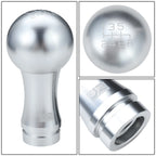 2-Piece 48mm Aluminum Silver Shift Knob w/Adapter for
