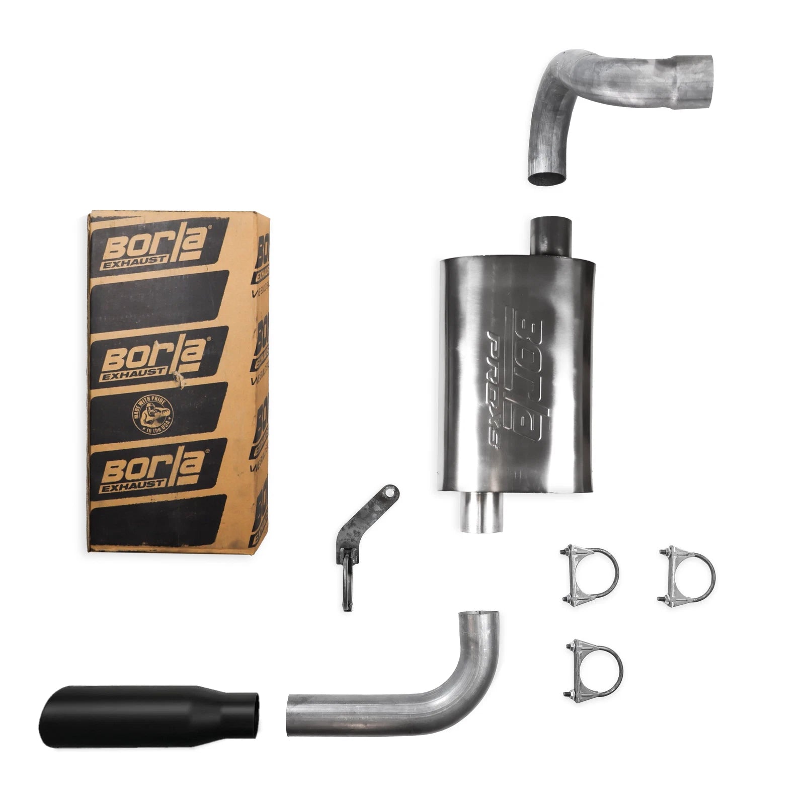 2.5" Single Exhaust Kit for Jeep Wrangler (2018–2025) - Borla Pro Rolled Black Tip
