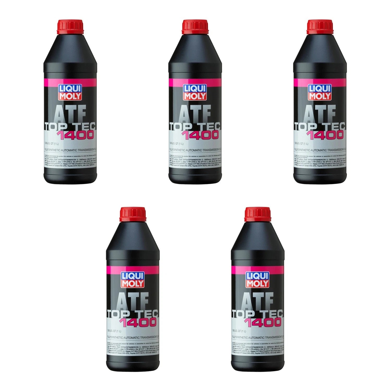 Set of 5 Liqui Moly Top Tec ATF 1400 Automatic Transmission Fluid (5L)
