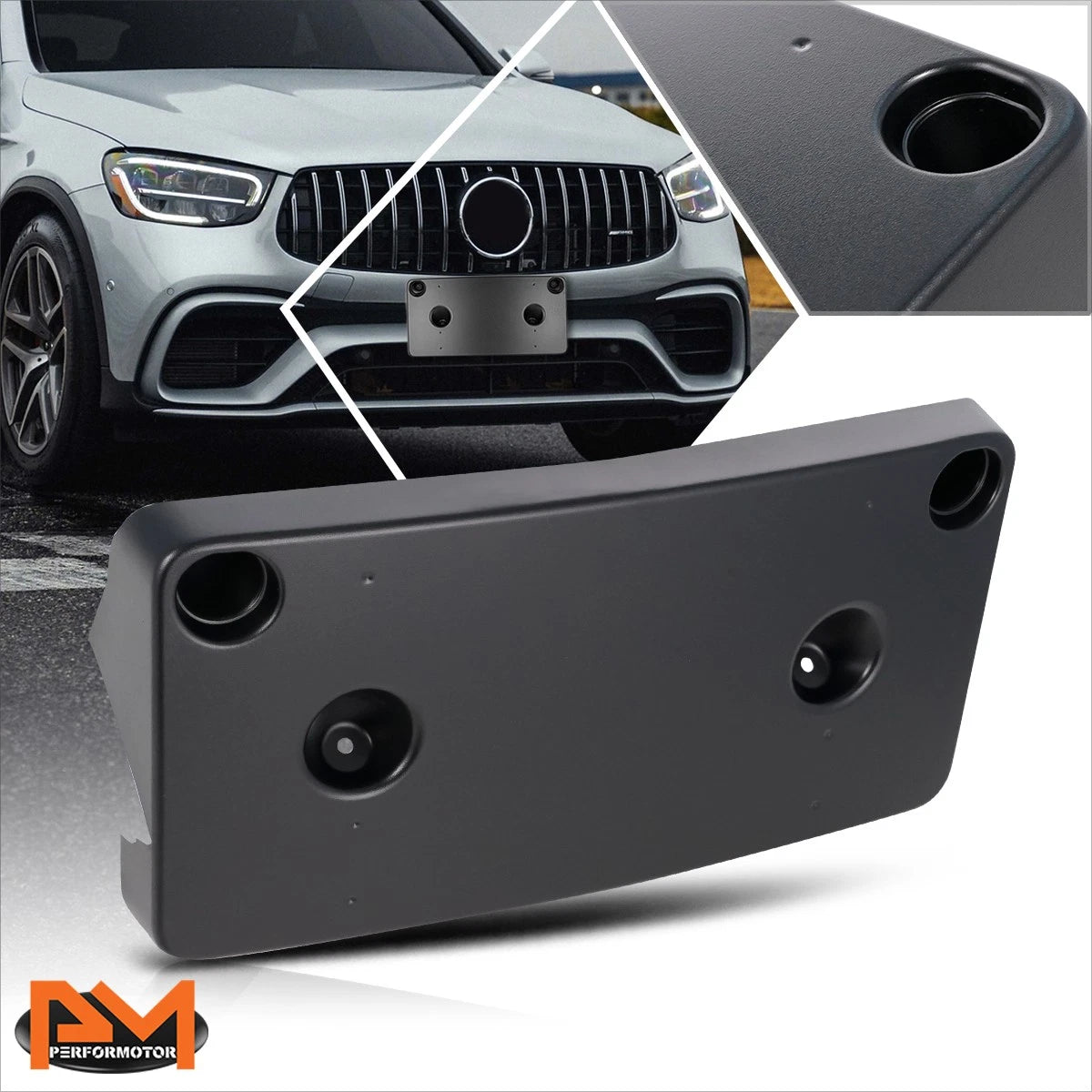 Front Bumper License Plate Mounting Bracket for Mercedes-Benz GLC63 AMG (2020–2021)