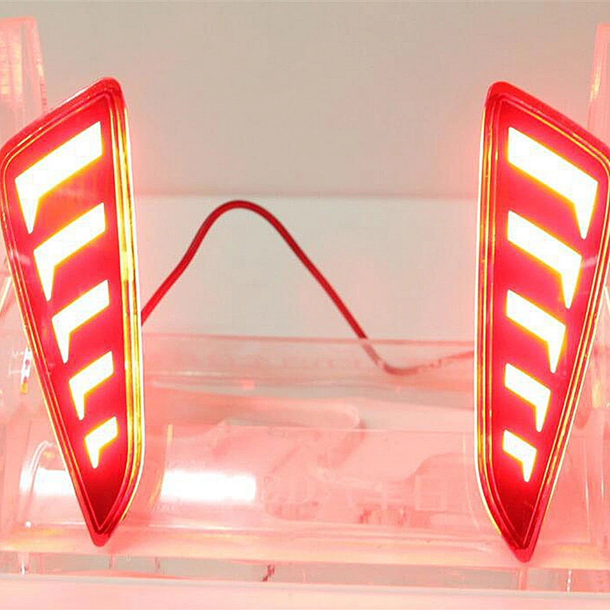 2X Red LED Rear Bumper Reflector Tail Brake Light Lamp for Toyota C-HR (2016–2022)