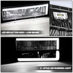C-Shape LED DRL Headlight & Bumper Turn Signal Lamps for Chevy GMC C/K (1988–2000)