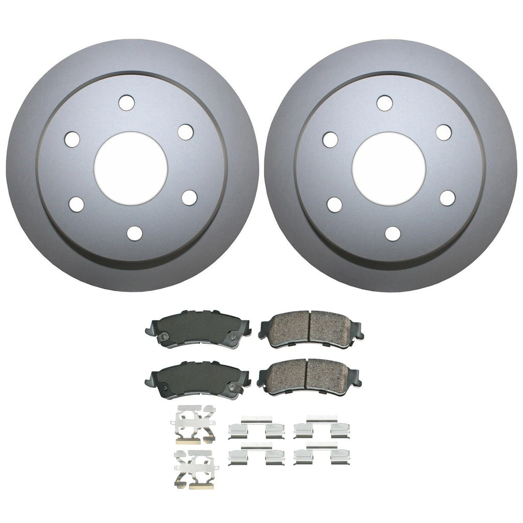 Rear Brake Kit 325mm Coated Rotors & Akebono ProACT Pads for Chevy GMC