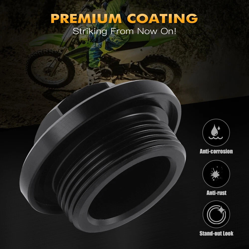 Anodized Oil Filler Cap Plug w/ O-ring for Kawasaki KLR650 (2007–2024)