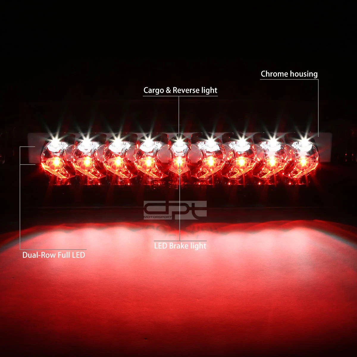 LED Third Tail Brake Light Cargo Lamp Chrome for Ram 1500 2500 (2002–2009)