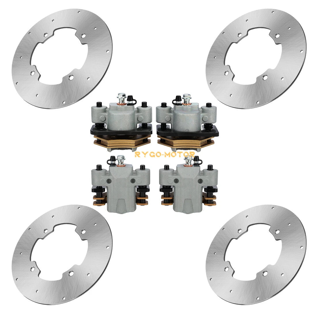 Front Rear Brake Calipers & Disc Rotors for Arctic Cat Wildcat Trail 700 (2014–2017)