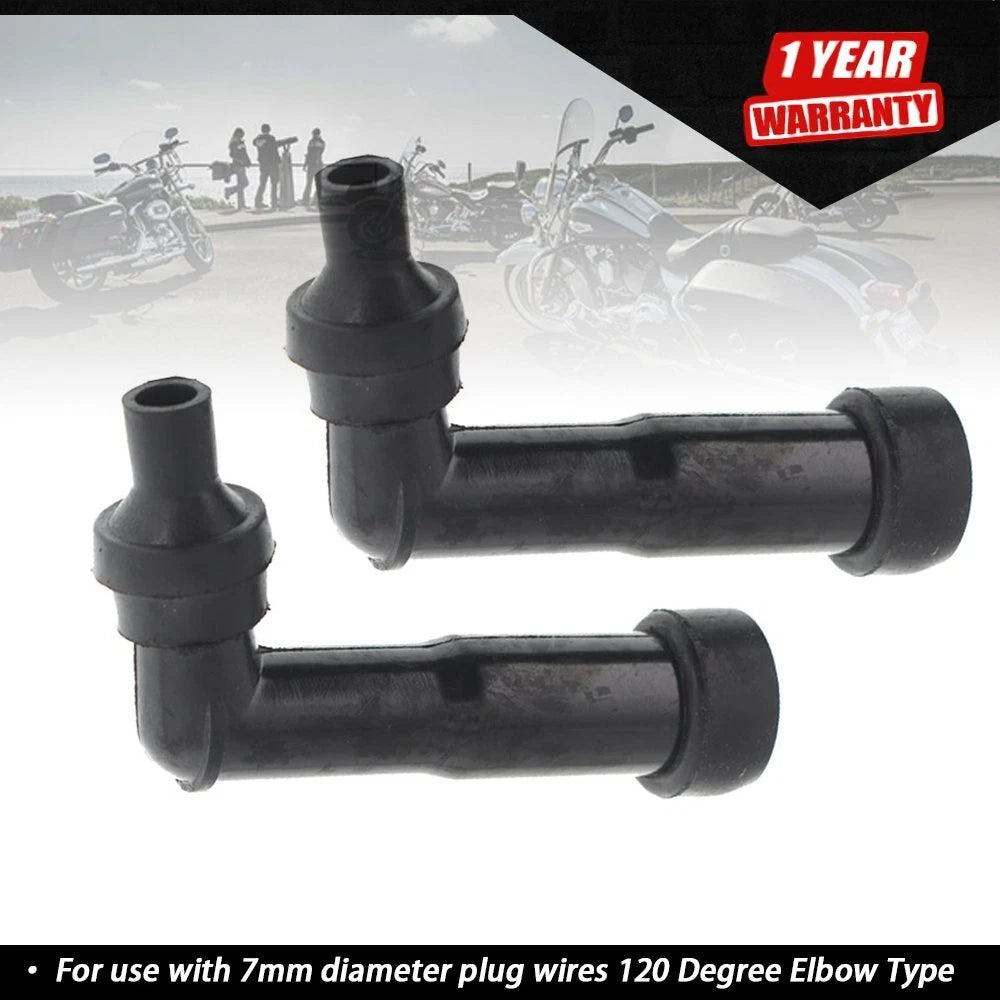 2 Spark Plug Boot Cap Covers for Snowmobile ATV Motorcycle (120 Degree)