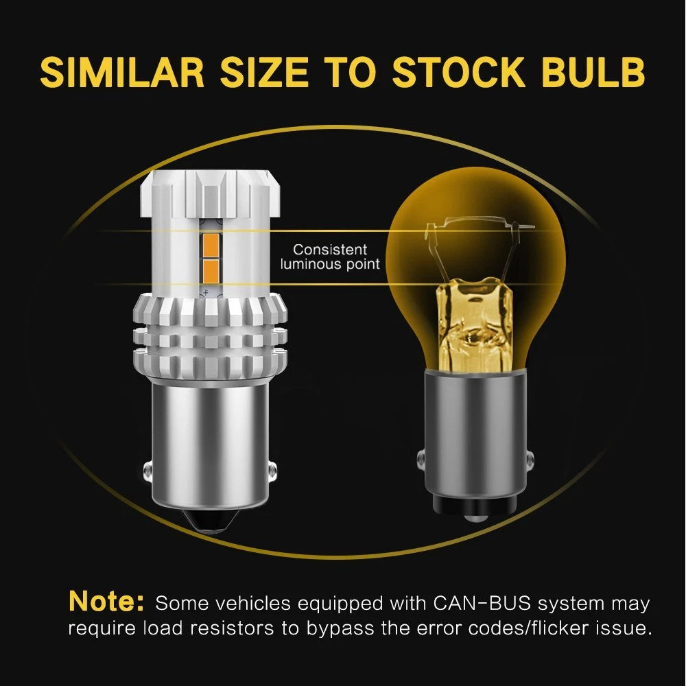 2X Amber LED Turn Signal Light Bulb for Make Model (YYYY–YYYY)