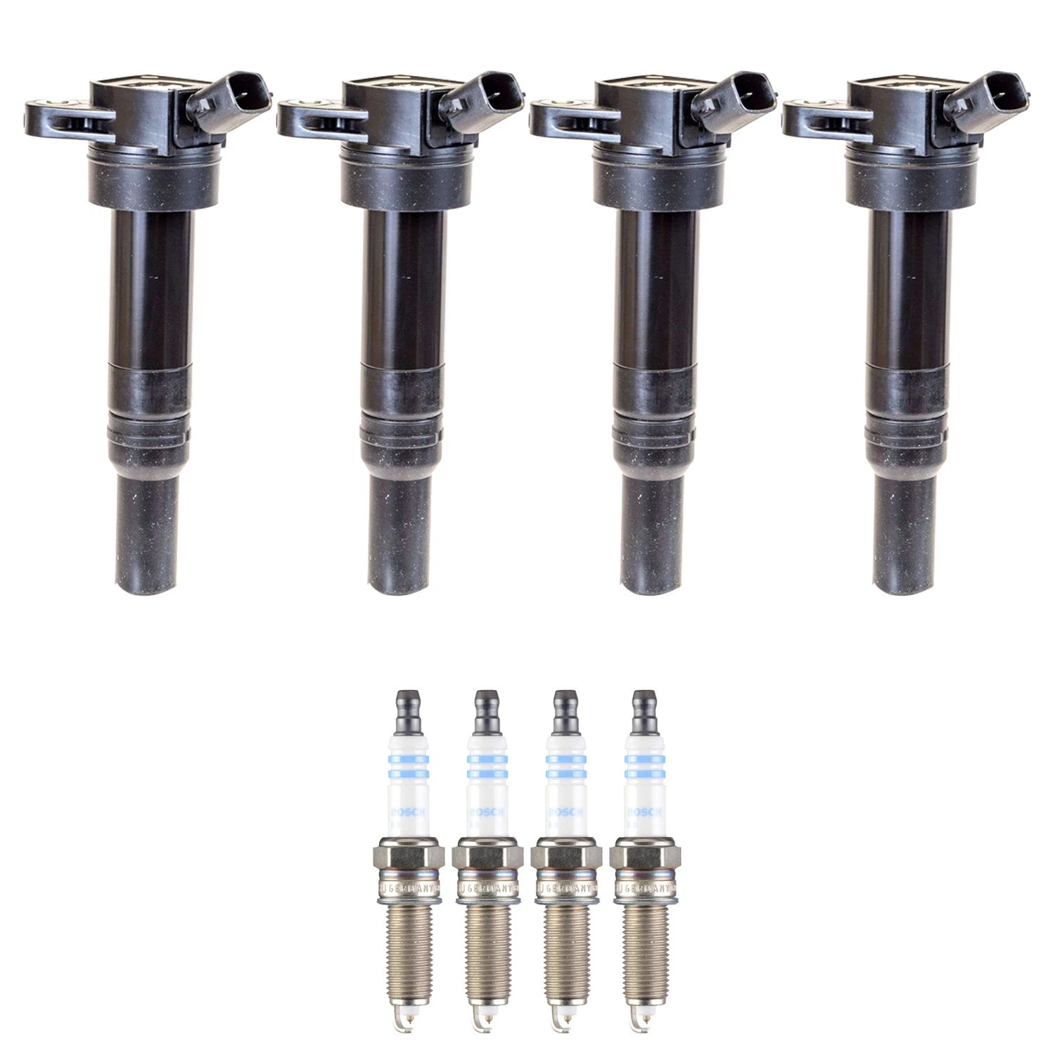 Set of 4 Ignition Coils & Spark Plugs for Elantra Forte Soul (L4)