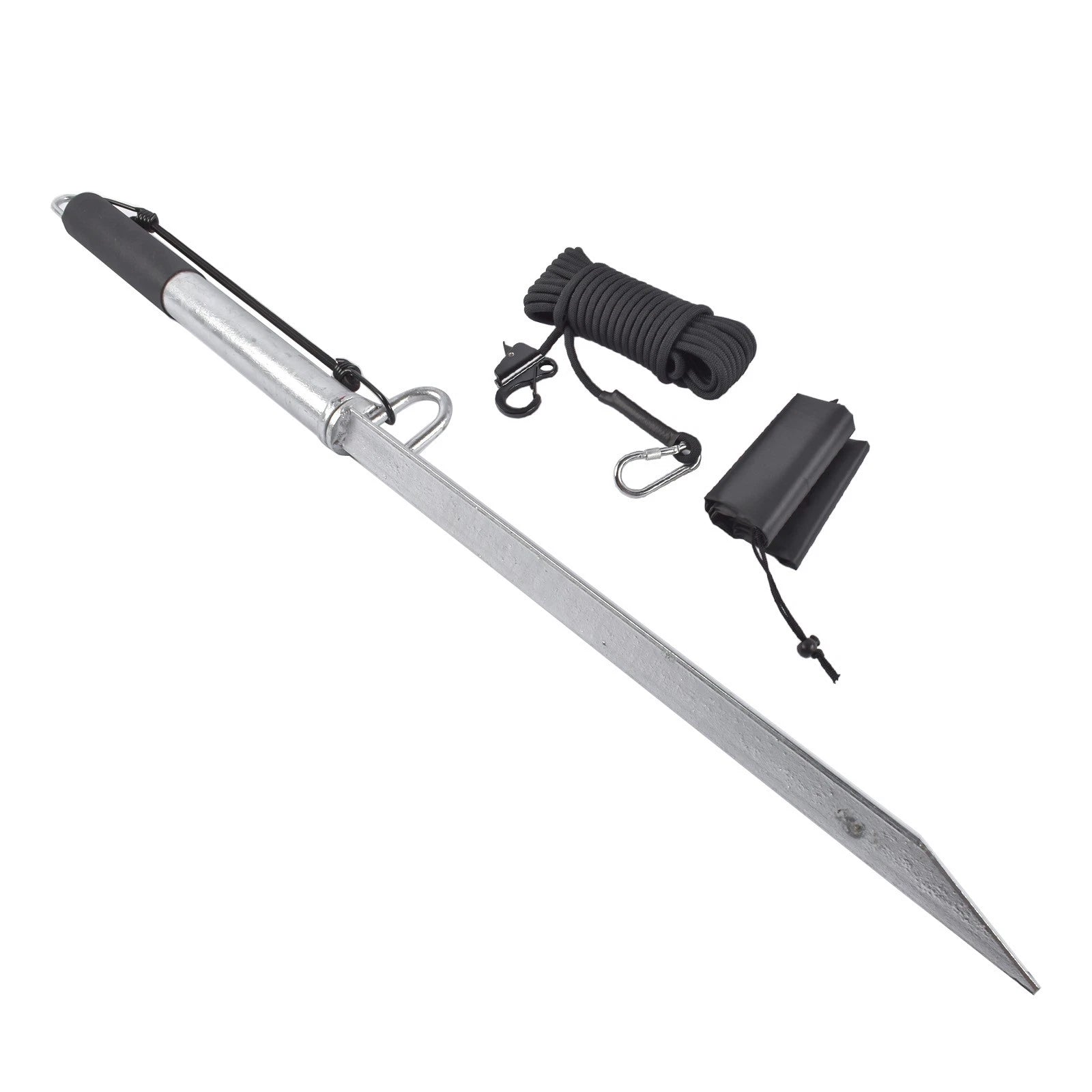 39'' Boat Anchor Pole with 50Ft Line and Hook for Shallow Water