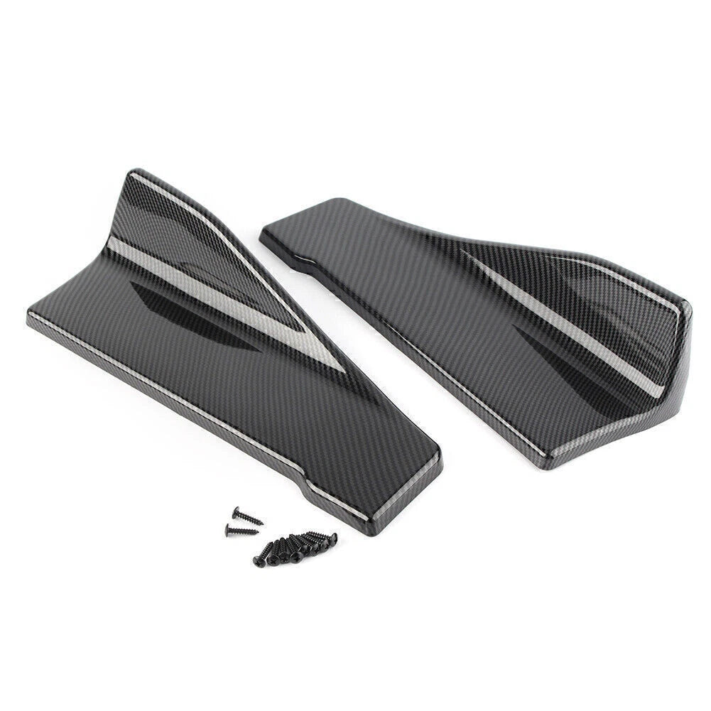2X Universal Car Bumper Spoiler Rear Lip Side Skirt Rocker Wings 35cm Black