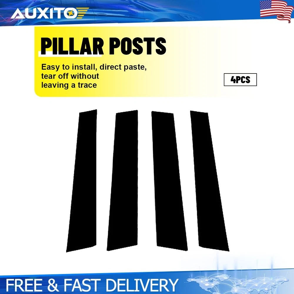 Set of 4 Gloss Black Pillar Post Cover Trim Kit for Porsche Panamera (2017–2021)