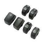 6 x Black Control Switch Button Cover Caps for Harley Dyna Softail XL (2011-2016)