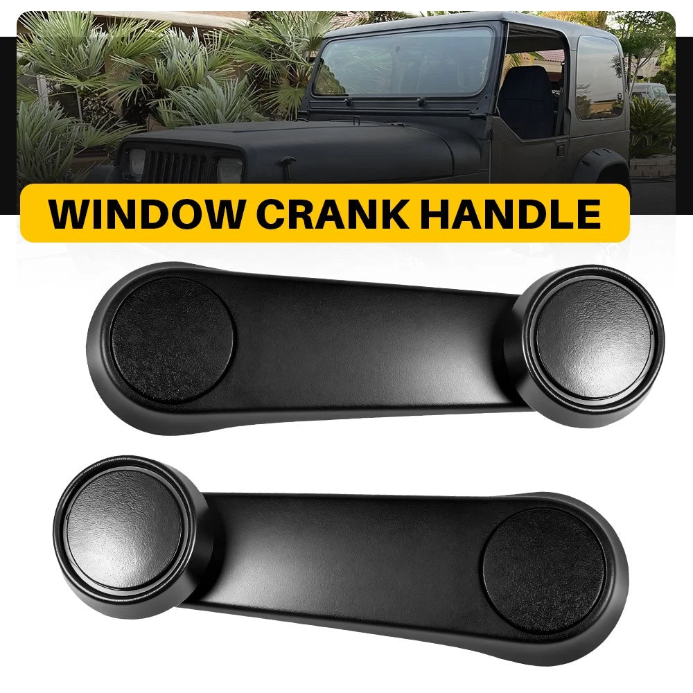Set of 2 Window Crank Handles for Jeep Wrangler (1992–1995) Black