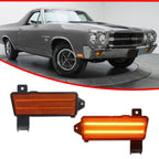 2X Amber Lens LED Front Side Marker Lights for Chevy Chevelle El Camino (1970)