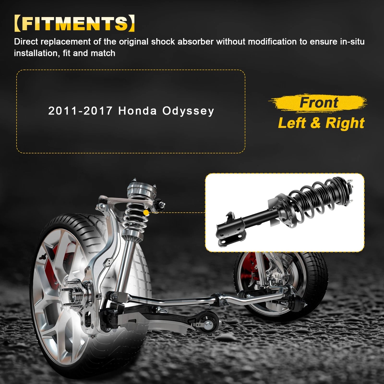 Set of 2 Front Complete Struts for Honda Odyssey (2011–2017)