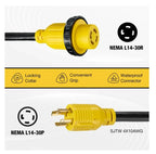 25FT 30 Amp RV Extension Cord with Inlet Box L14-30P L14-30R for RVs