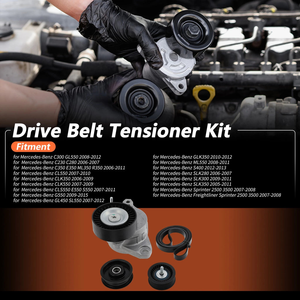 Set of 1 Drive Belt Tensioner Kit for Mercedes-Benz C300 GL550 (2008–2012) 2722000070
