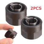 Set of 2 Collet Nuts for Plunge Router 1/2" (12.7mm) Metal Black