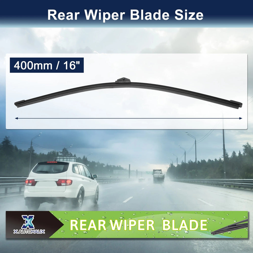 Set of 2 400mm 16" Rear Windshield Wiper Blades for Audi A4 Avant (2007–2016)