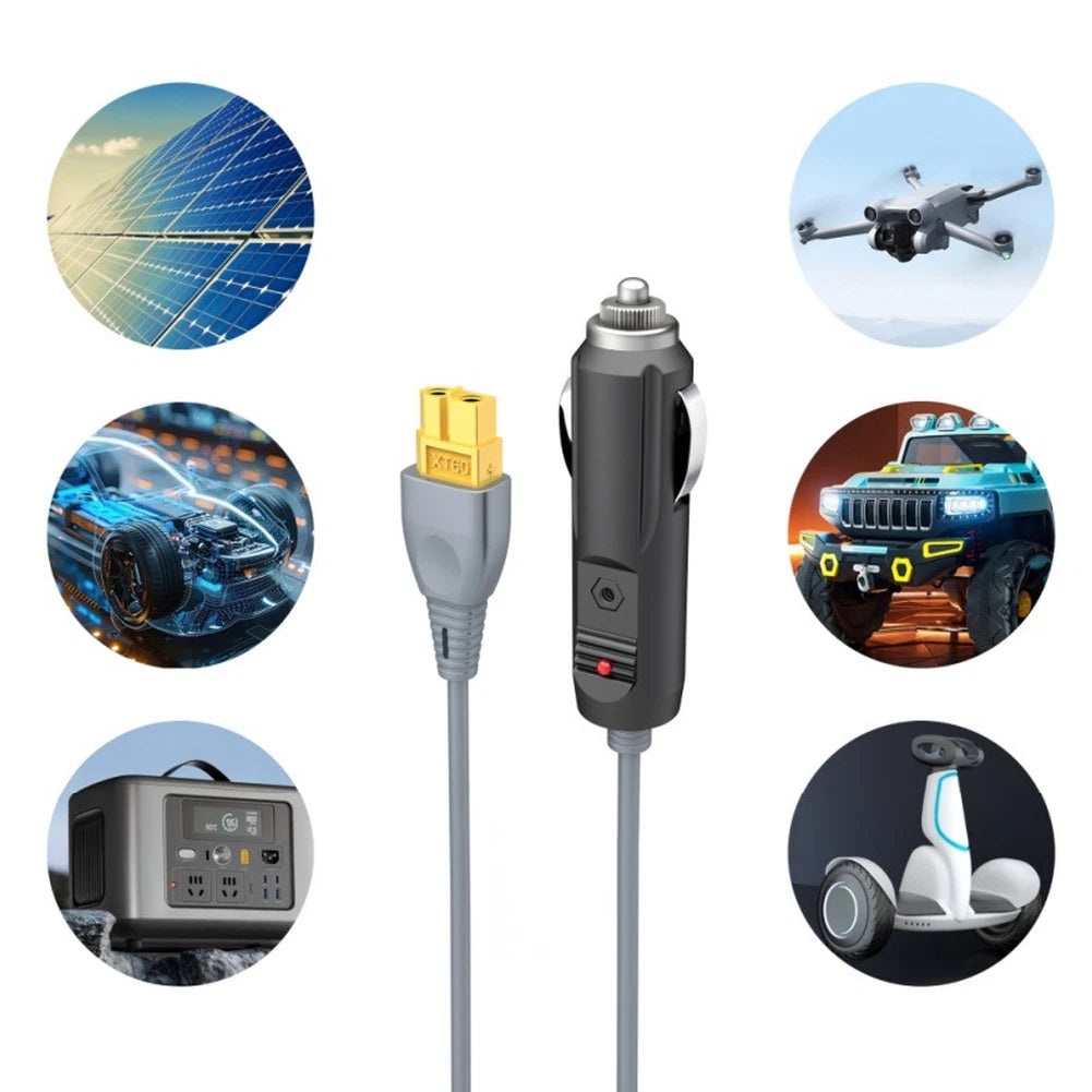 3 Meter Power Line for RC Boats Drones with XT60 Male to DC Male Connector