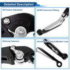 Brake Clutch Levers for Suzuki GSXR1000 (2009–2019) Black Head Silver Tone