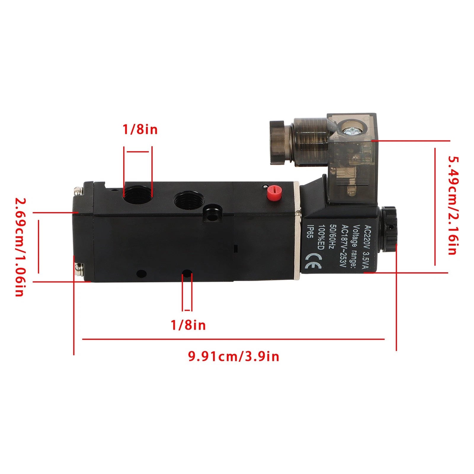 5 Way Directional Control Solenoid Valve for Electric Systems (24V DC)