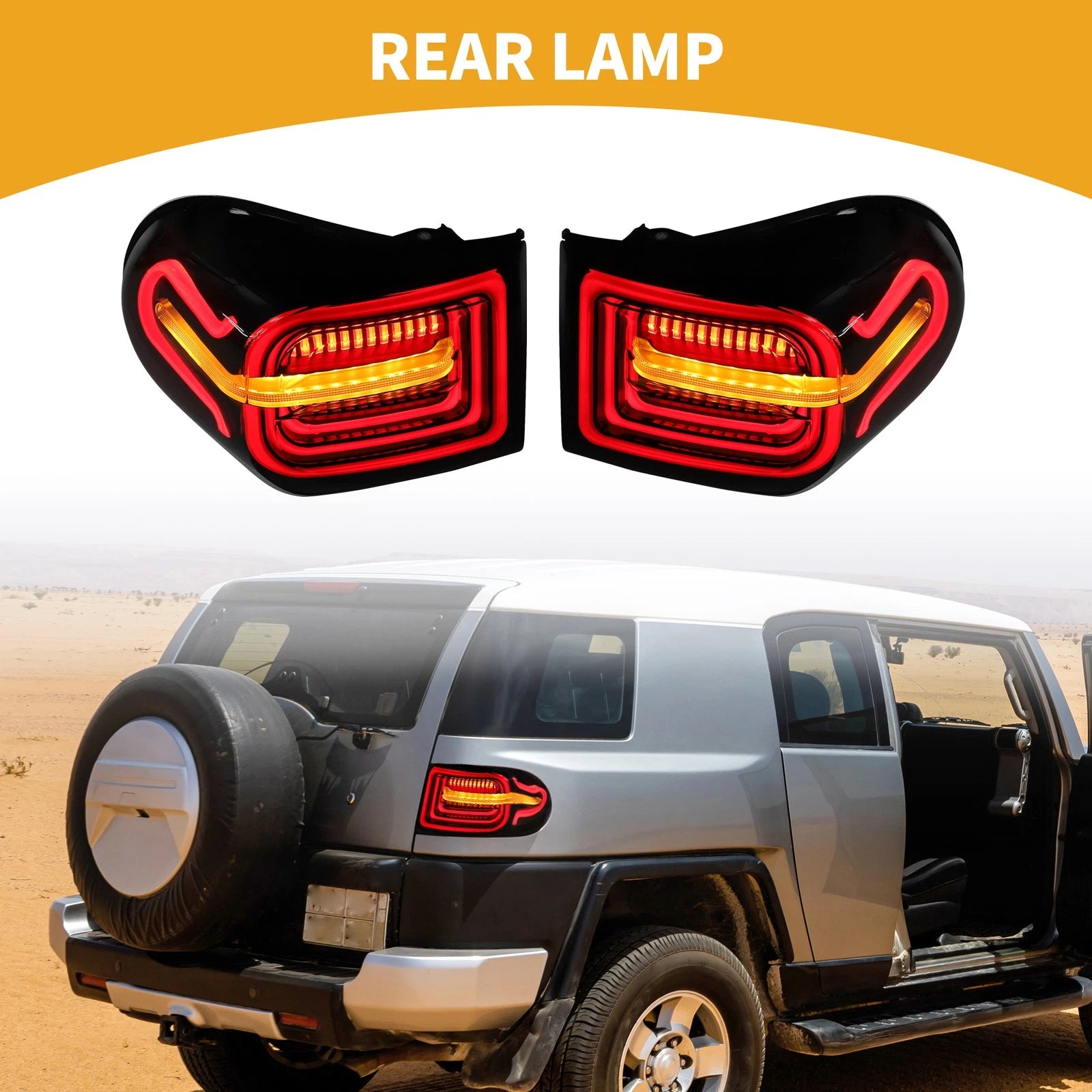 1 Pair OLED Tail Lights Assembly for Toyota FJ Cruiser (2007–2014)