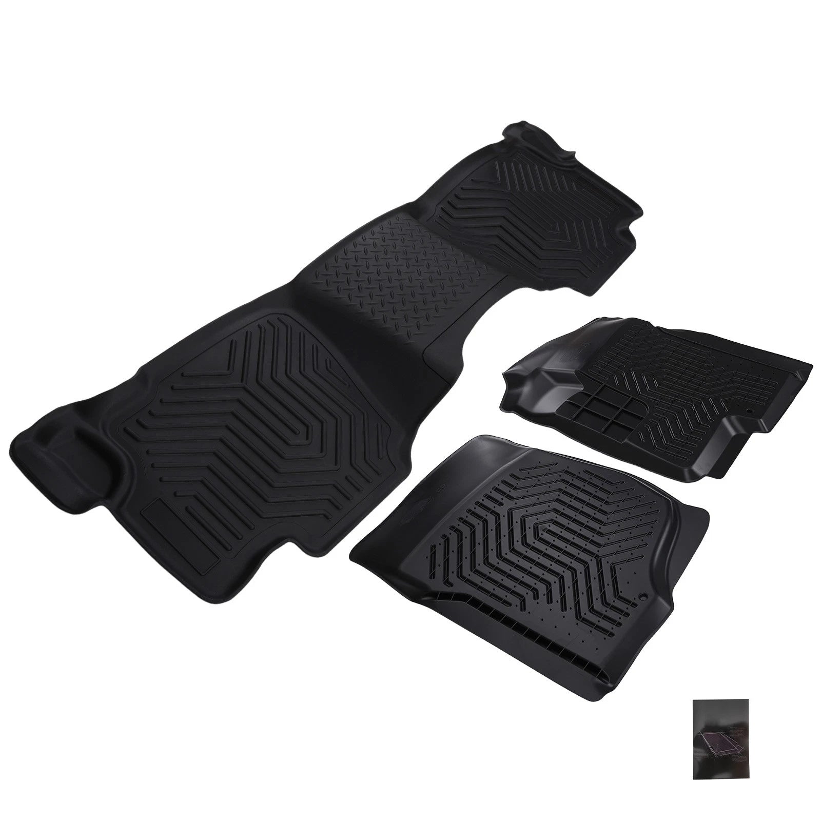 All-Weather TPE Floor Mats for Chevrolet/GMC Crew Cab (2007–2013) Black