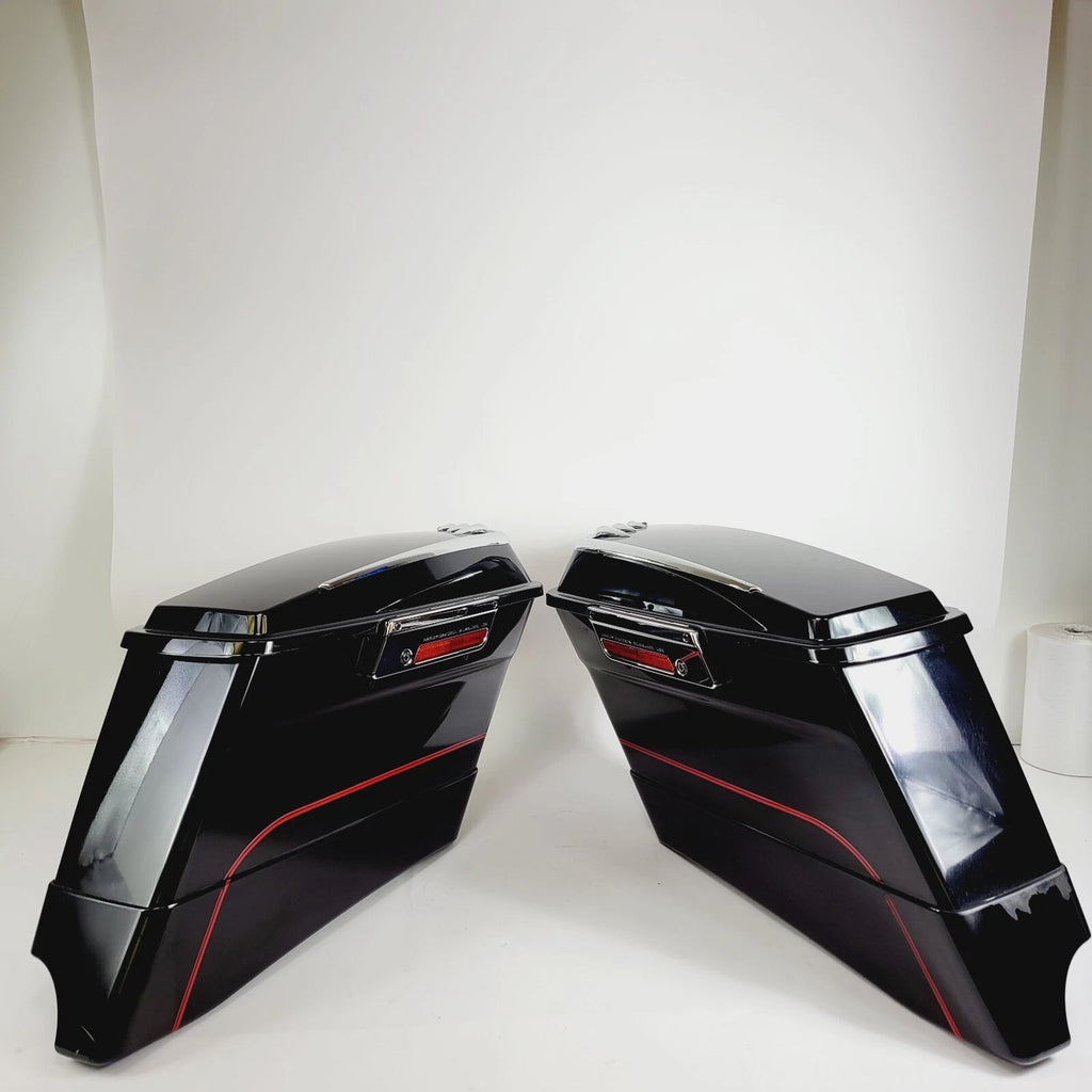 Saddlebag Bottoms for Harley Davidson Touring (1996–2013) Black w/ Extensions