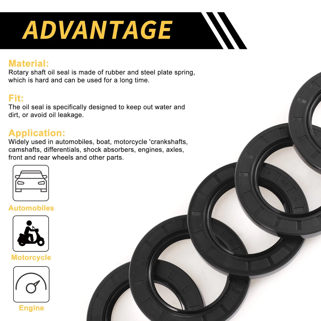 Set of 5 Oil Seal Rotary Shaft Seal NBR Rubber 42x65x8mm