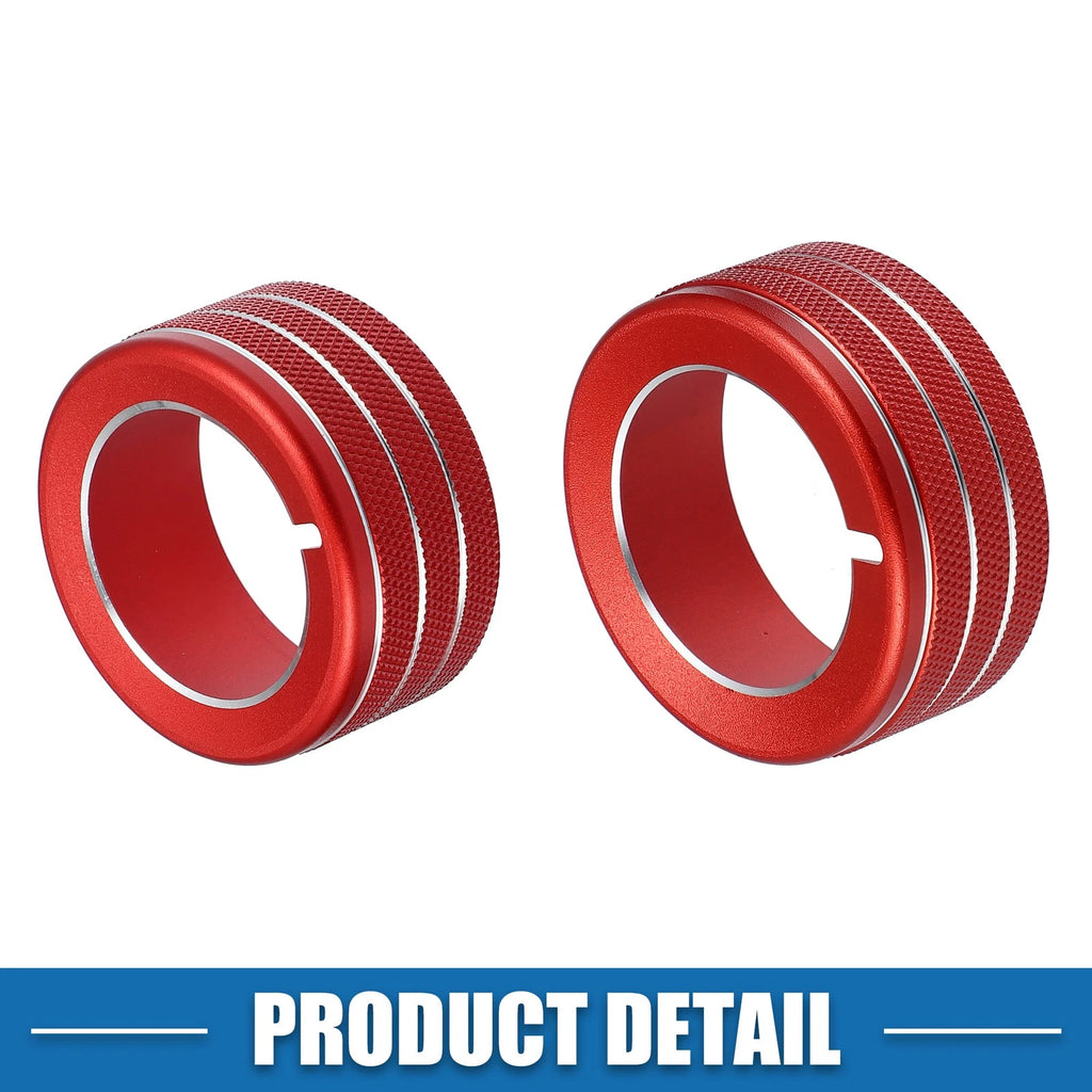 Set of 3 AC Button Ring Knob Cover Trim for Toyota 4Runner (2010–2020) Red