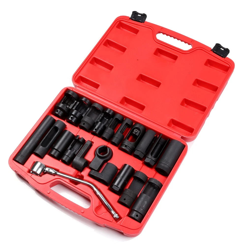 21PC Oxygen Sensor Socket Tool Set for Automotive Vacuum Switch Sending Off