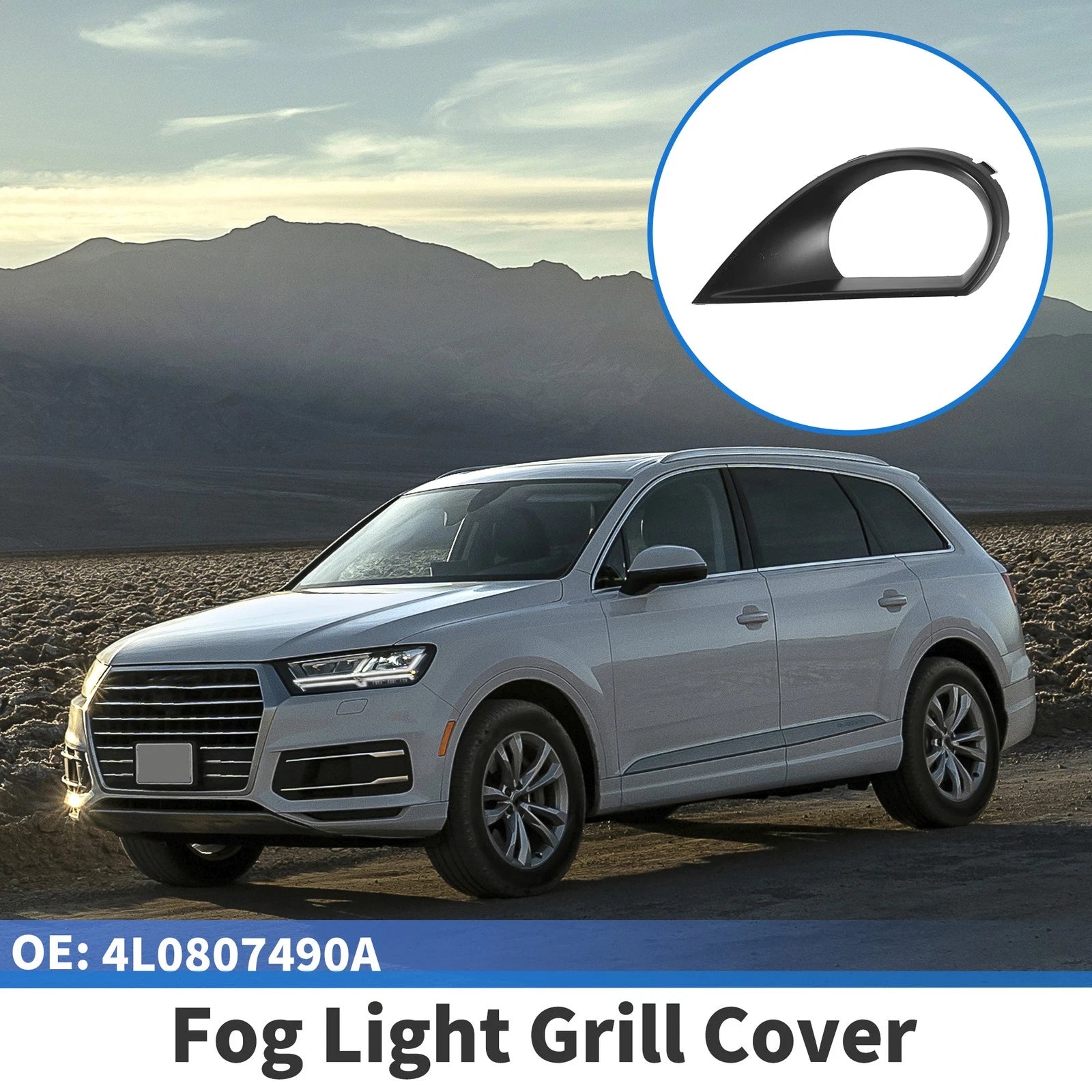 1pc Fog Light Grill for Audi Q7 (2010–2015) No. 4L0807490A, ABS