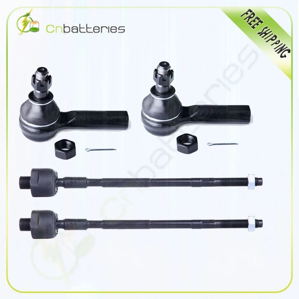 Set of 4 Front Inner & Outer Tie Rod Ends for EV396 ES3466 (1 Year Warranty)