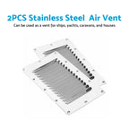 2X Stainless Steel Rectangular 14 Louvre Air Vents for Caravan Boat