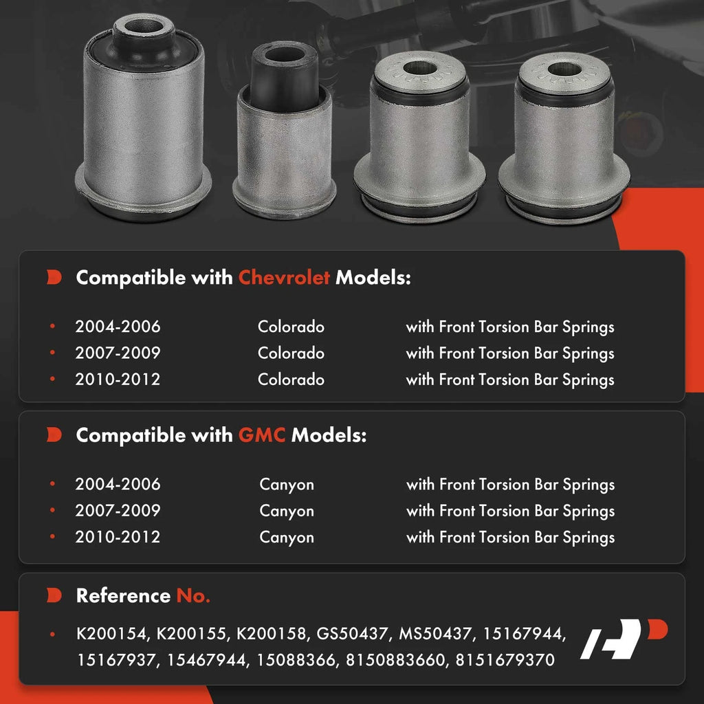 Set of 4 Front Control Arm Bushings for Chevrolet Colorado GMC (2004–2012)