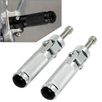 Folding Foot Pegs for Universal Motorcycle Bike Rear Set Pedals Silver