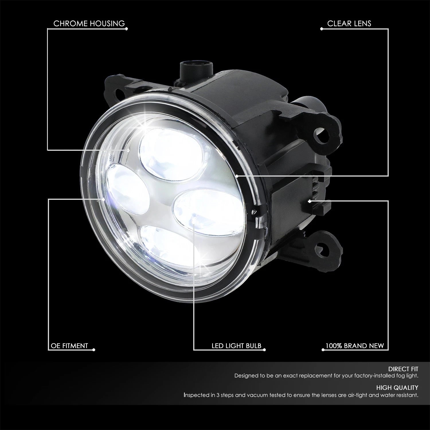 LED Projector Fog Lights for Acura TSX (2011–2014) & Ford Focus (2008–2011)