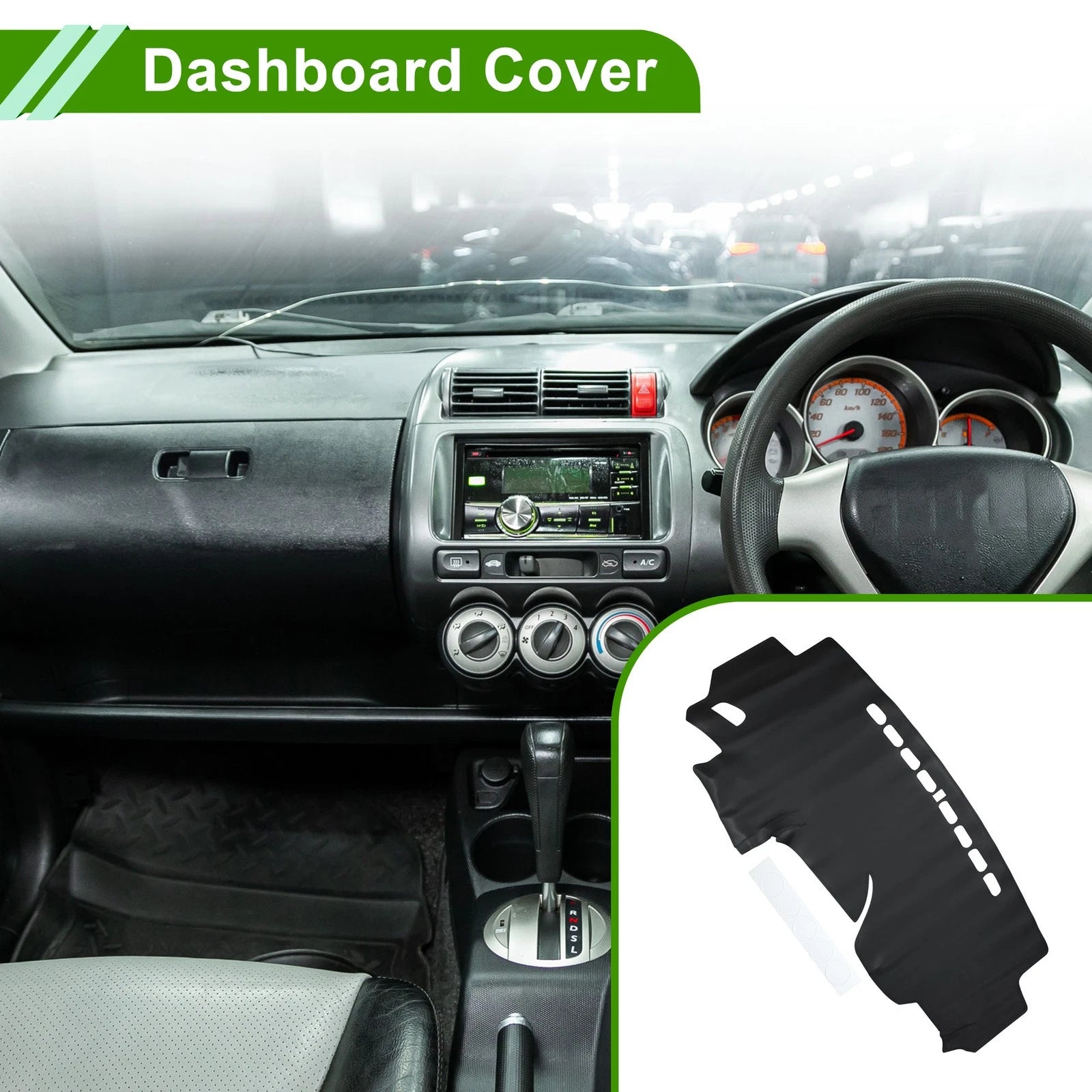 Dashboard Cover Mat for Honda Fit Jazz (2014–2019) Black