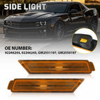 2X Amber Yellow Front Side Marker Light Housings for Chevrolet Camaro (2010–2015)