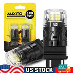 2X Error Free White 3157 3156 LED Bulbs for DRL Switchback Turn Signal