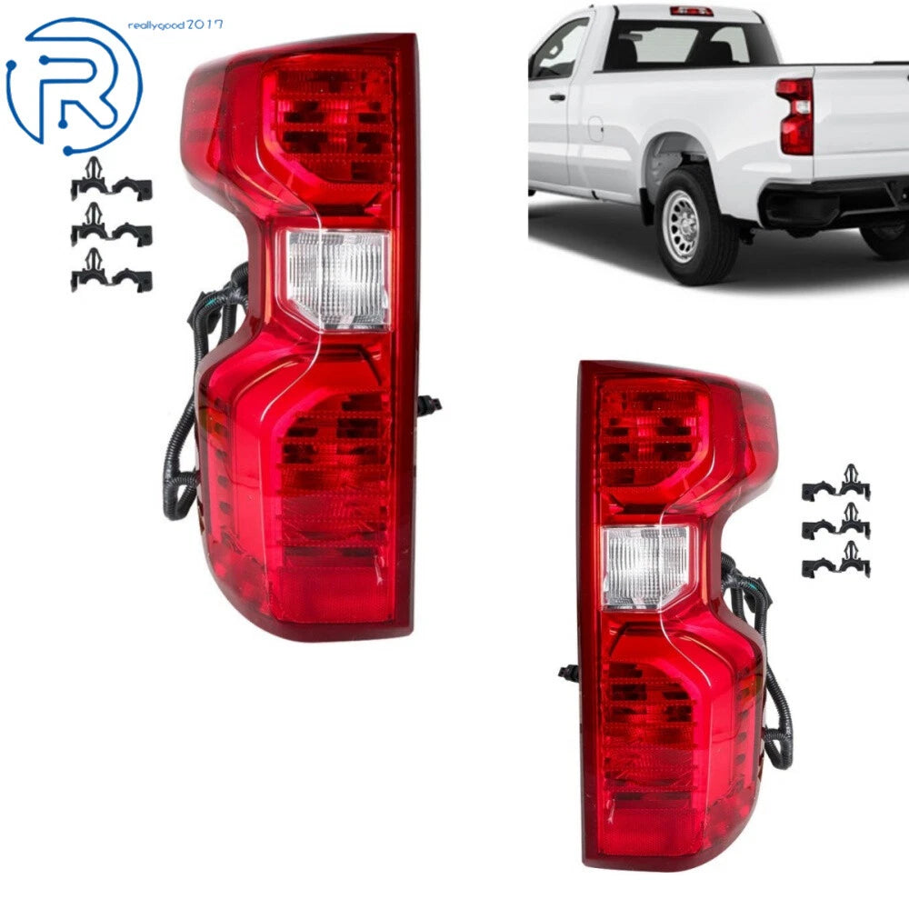 Set of 2 Halogen Tail Light Lamps for Chevy Silverado 1500 (2019–2021)