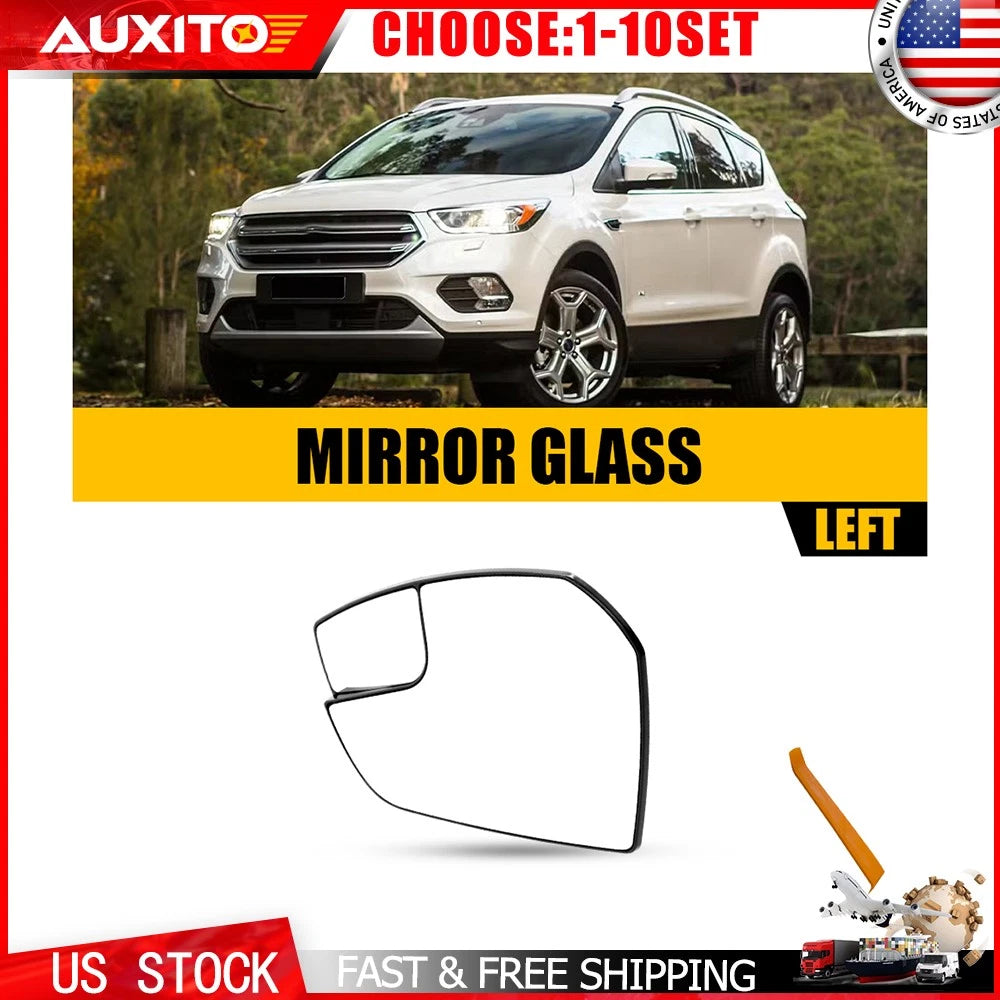 Left Driver Side Non-Heated Mirror Glass for Ford Escape (2017–2019) OE 1-10X